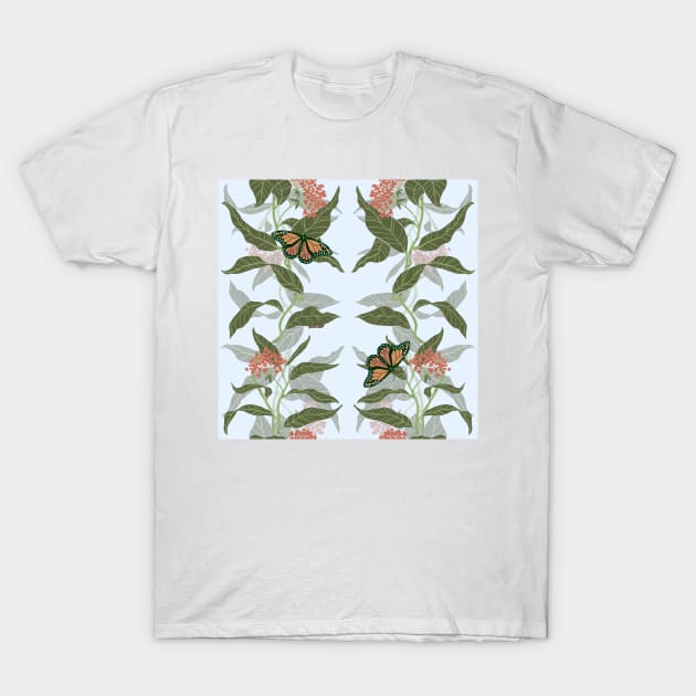 Monarchs & Milkweed T-Shirt by maggiehenryart